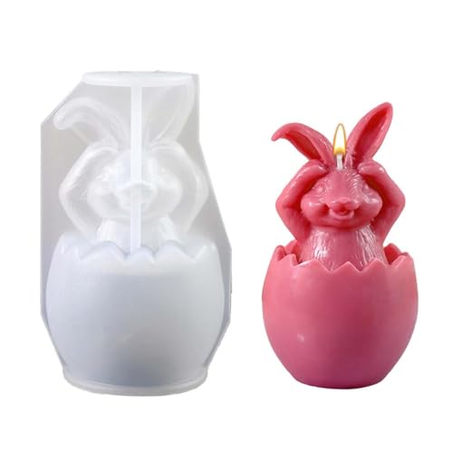 Skyrabbiter 3D Osterhasen Silikonform für DIY Kerzen, Ostern Hase Silikonformen Gießformen Kaninchen Silikonform Ostern Silikonformen Gießformen Ostern Giessform Silikon Osterhase for Kerzen (B) von skyrabbiter