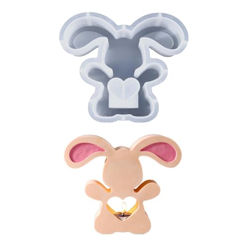 Skyrabbiter 3D Osterhasen Silikonform für Kerzen, Ostern Hase Silikonformen Gießformen Kaninchen Silikonform Ostern Silikonformen Gießformen Ostern Giessform Silikon Osterhase for Kerzen (B) von skyrabbiter