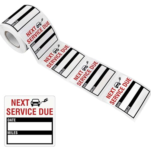 Skyrabbiter Next Service Due Oil Change Reminder Stickers,2x2 inch,150Pc,Kundendienst Wartung Auto Ölfilter Getriebeöl Hinterachsöl Bremsflüssigkeit Waschstrassenfest und Witterungsbeständig (150Pc) von skyrabbiter