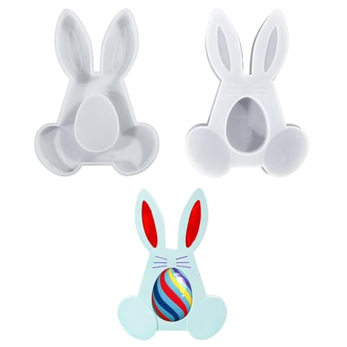 Skyrabbiter Osterhasen-Silikonform für Epoxidharz, Ostern Hase Silikonformen Gießformen Kaninchen Silikonform Ostern Silikonformen Gießformen Ostern Giessform Silikon Osterhase for Kerzen (A) von skyrabbiter