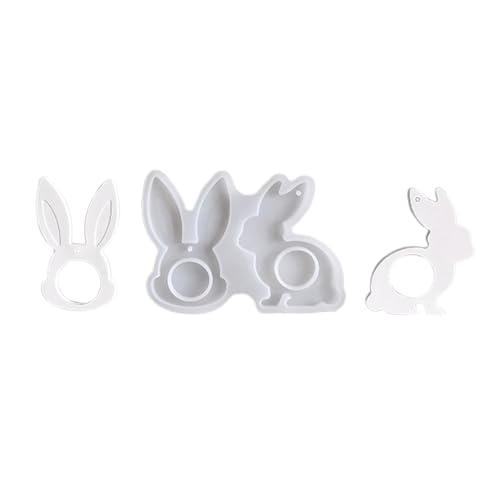 Skyrabbiter Silikonform Ostern, Silikonformen Gießformen Ostern, Dekorative Gussform für Gips und Kunstharz, Silikonform Ostern Anhänger Eier Kaninchen, Gipsformen Zum Gießen Osterhase Eier (B) von skyrabbiter