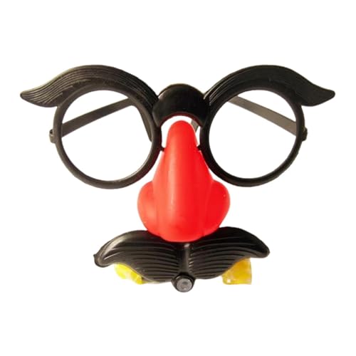 skyrabbiter Lustige Clown-Brille, Lustige Brille mit Nase und Schnurrbart, Karnevalsbrille für Fasching und Kostümfeiern, Karnevalskostüm Accessoire, Witzige Brillen für Erwachsene und Kinder (A) von skyrabbiter