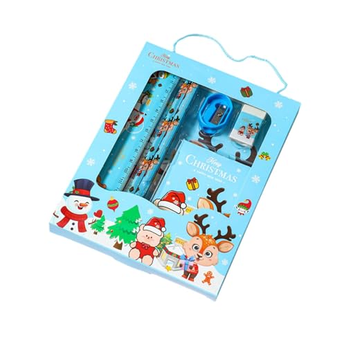 skyrabbiter Weihnachtsbriefpapier 6-teiliges Set, Weihnachts Schreibender Kugelschreiber für Studenten, Kinder Weihnachten Party Geschenke Bag, Schreibwaren für Kinder von skyrabbiter