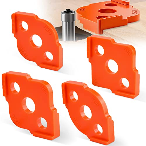 skytowards 4 Stück Frässchablonen für Oberfräse Orange Radius Jig Router Templates Radius Quick Jig für Handkantentrimmer Graviermaschine Holzbearbeitungswerkzeug(R5 R10 R15 R20 R25 R30 R35 R40) von skytowards