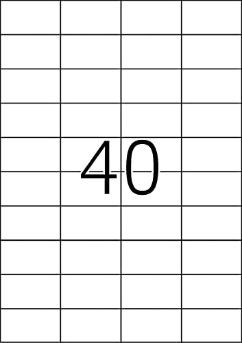 A4-Etiketten, selbstklebend bedruckbar, Beschriftungsetiketten für Laser- und Tintendrucker (100 Blatt, 40 pro Blatt, weiß) von smallrun