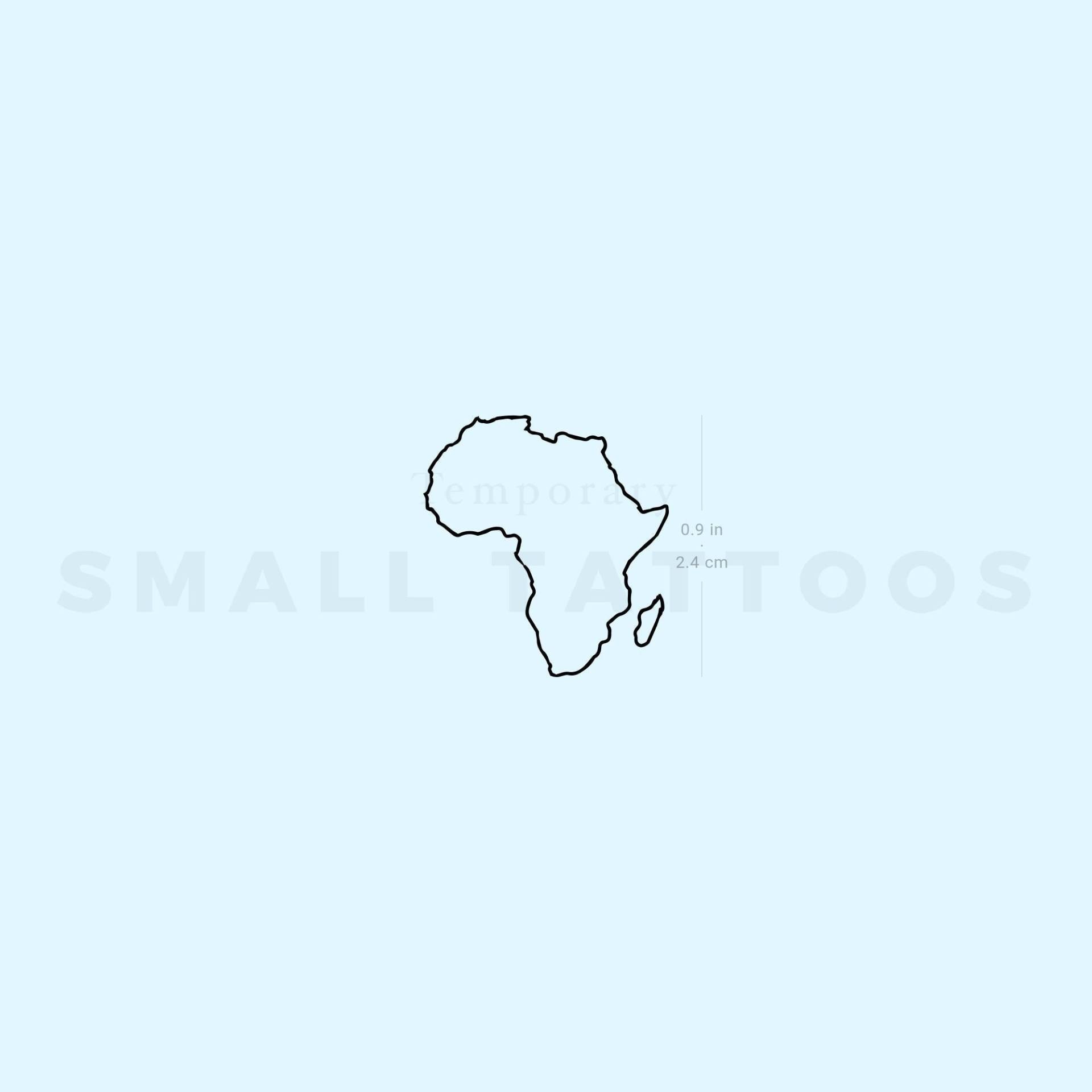 Afrika Landkarte Temporäres Tattoo | 3Er Set von smalltattoos