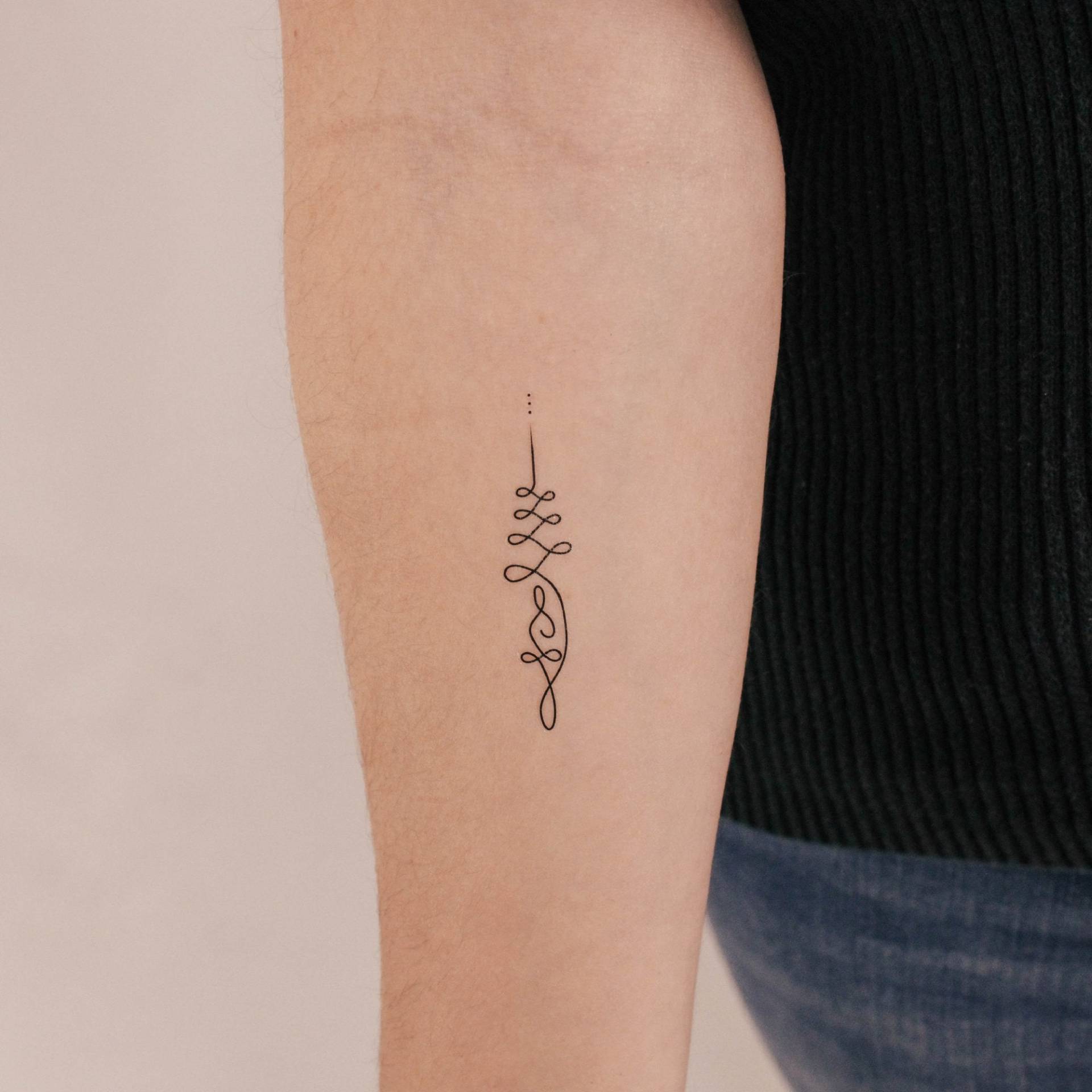 Feine Linie Meditation Unalome Temporäres Tattoo | 3Er Set von smalltattoos