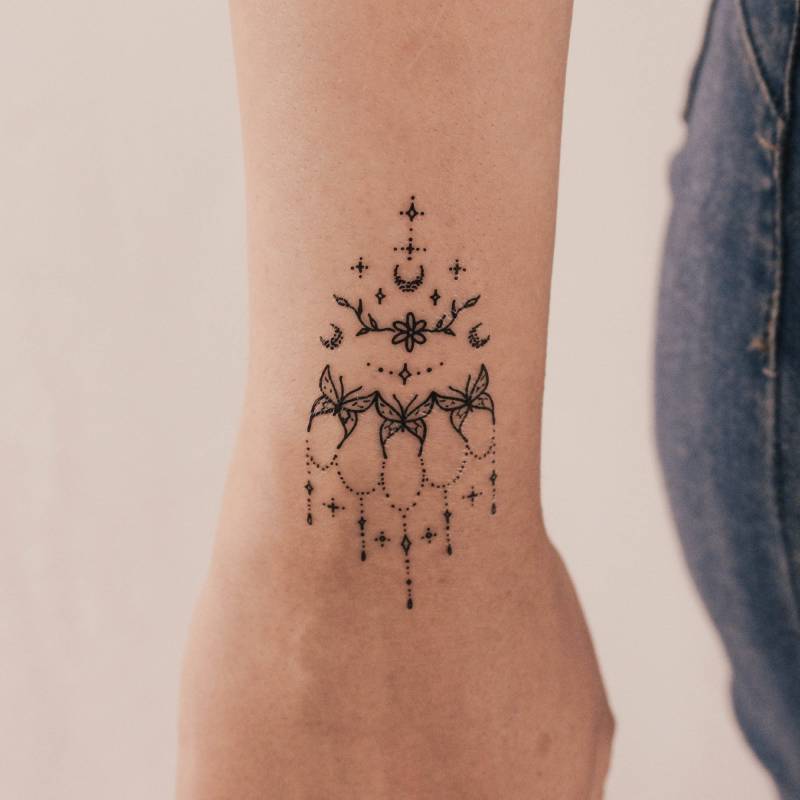 Ornament Schmetterling Temporäres Tattoo | 3Er Set von smalltattoos