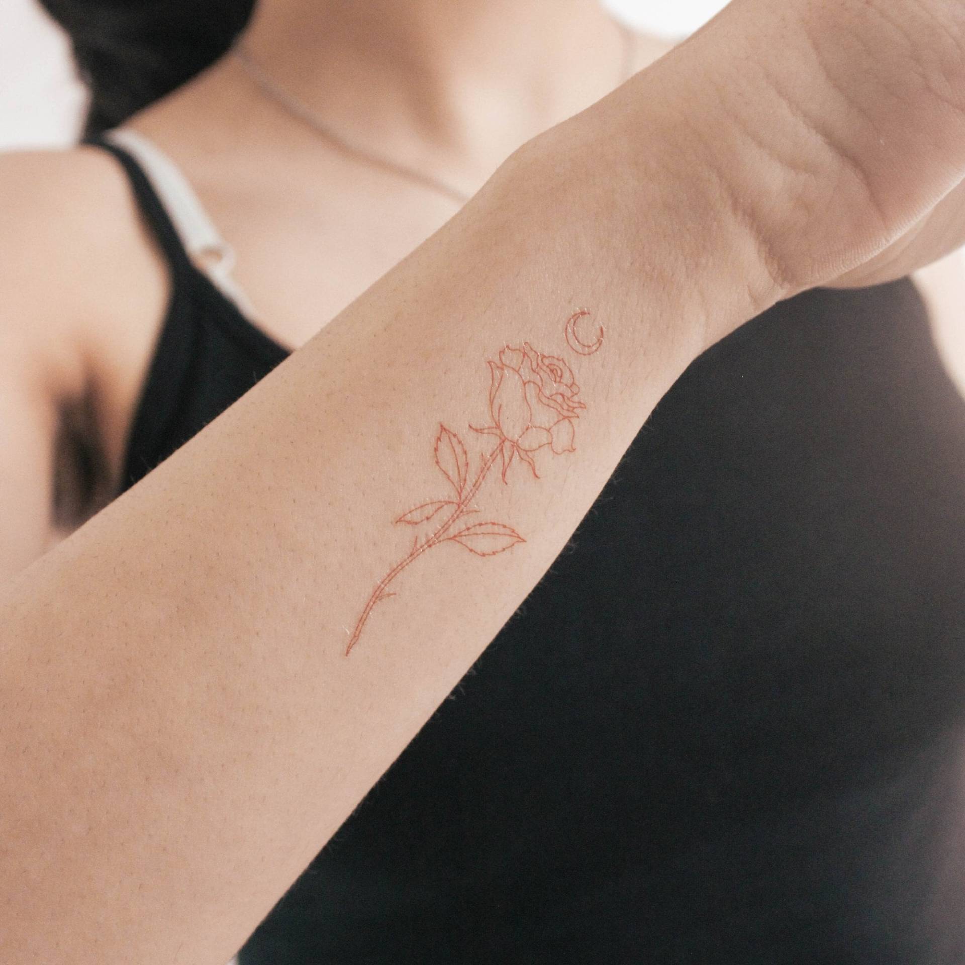 Rote Mond Rose Temporäres Tattoo Von Jakenowicz | 3Er Set von smalltattoos