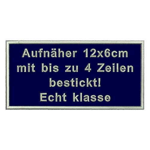 Rechteckiger Aufnäher Rec1 für deinen Wunschtext - viele Farben und Größen (12x6cm) - personalisiert von smartoutdoor