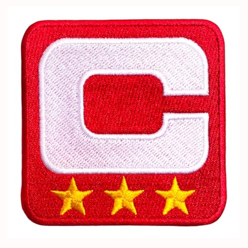 3 Stars Captain Football Red White Fanavorite Team Iron On Sew On Embroidered Patch von smileth