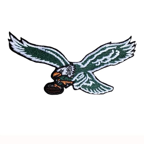 Eagles Bird Wing Kelly Green On Football Fanavorite Team Iron On Sew On Embroidered Patch von smileth