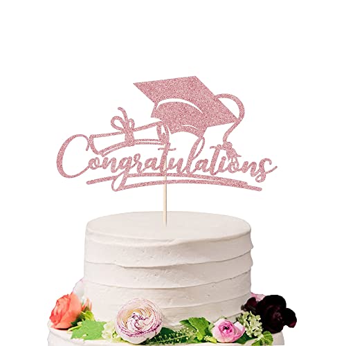 Sodasos Congratulations 2022 Graduation Cake Topper, Congrats Grade Cake Decor - 2022 High School / College/Senior Graduation Party Dekorationen Supplies (Roségold) von sodasos