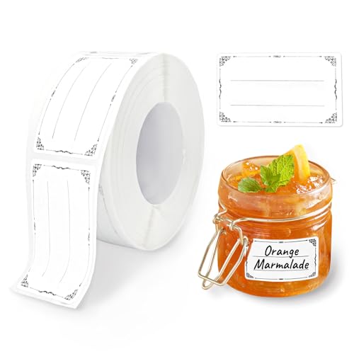 Soodyoow 600 Stück Etiketten Selbstklebend,30x50mm Aufkleber Etiketten,Etiketten zum Beschriften,Etiketten Marmeladengläser, Beschriftungsetiketten - für Gläser,Marmelade,Flaschen,Tüten Aufkleber von soodyoow