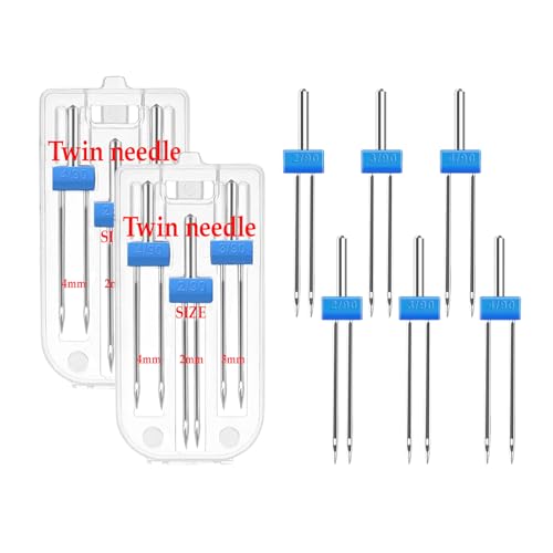 6 Stück Nähmaschinen Zwillingsnadel,2 Set Zwillingsnadel Jersey,3 Größen 2/90, 3/90, 4/90 Jersey Nadeln,für w6 Nähmaschine zubehör von soporXw