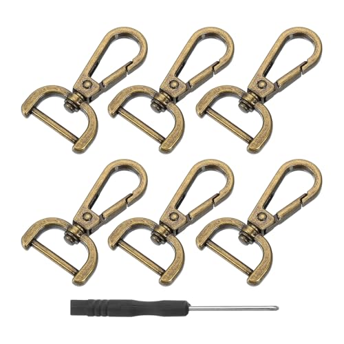 sourcing map 1 Set abnehmbarer Karabinerhaken, 2 cm D-Ring-Drehverschluss für Geldbörsen, Karabinerverschluss, modischer Clip, Geldbörsenherstellung mit Schraubendreher, Bronze von sourcing map