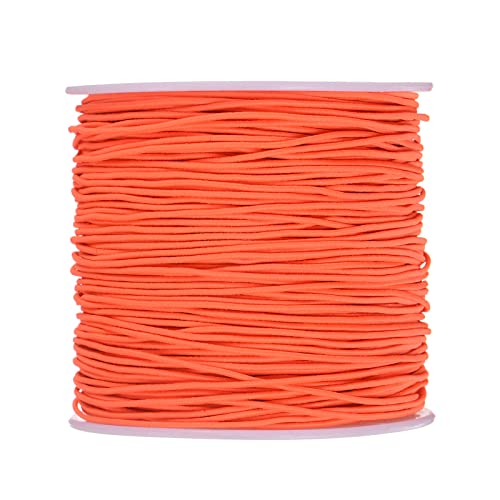 sourcing map 1 mm Durchmesser 328 ft Latex Elastische Schnur für Armband Satin Dekorative Dehnbare Kordel Handstrickkordel Faden für Armbänder, Perlenstickerei, Heimwerkerherstellung, Orange von sourcing map