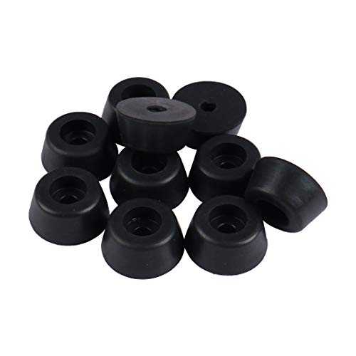 sourcing map 10 Stück 22mm x 11mm Chair Table Leg Recessed Black Rubber Feet Pads de von uxcell