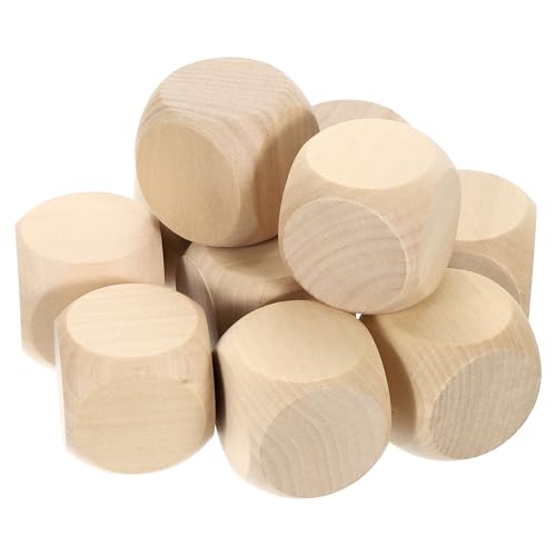 sourcing map 10 Stück Blanko-Holzwürfel, 40 mm, unlackiert, Holzwürfel, abgerundete Ecken, quadratischer Block für Bastelprojekte von sourcing map