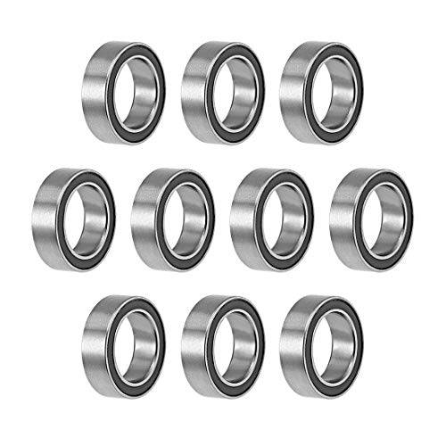 sourcing map 10 Stück Rillenkugellager MR128-2RS 8mm Innendurchm. 12mm Außen Durchm. 3,5mm Bohrung Doppelt Abgedichtet Chromstahl Z2 von sourcing map