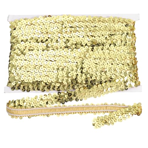 sourcing map 10 m x 2 cm elastischer Paillettenbesatz, flach, dehnbar, Pailletten-Streifen, Pailletten-Stoffband für DIY, Basteln, Nähen, Kleid, Gold sourcing map 10 m x 2 cm elastischer Paillettenbesatz, flach, dehnbar, Pailletten-Streifen, Pailletten-Stoffband für DIY, Basteln, Nähen, Kleid, Gold von sourcing map