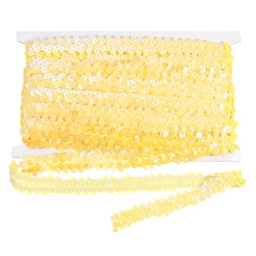 sourcing map 10 m x 2 cm elastischer Paillettenbesatz, flach, dehnbar, Pailletten-Streifen, Pailletten-Stoffband für DIY, Handwerk, Nähen, Kleid, Gelb sourcing map 10 m x 2 cm elastischer Paillettenbesatz, flach, dehnbar, Pailletten-Streifen, Pailletten-Stoffband für DIY, Handwerk, Nähen, Kleid, Gelb von sourcing map