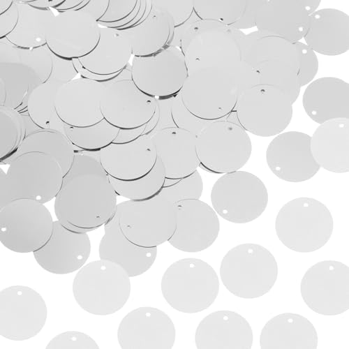 sourcing map 100 Stück flache runde Pailletten, 30 mm, lose Pailletten, Basteln, Nähen, Pailletten mit einseitigem Loch, für DIY-Stickerei, Kleidung, Schmuckherstellung, Silberton sourcing map 100 Stück flache runde Pailletten, 30 mm, lose Pailletten, Basteln, Nähen, Pailletten mit einseitigem Loch, für DIY-Stickerei, Kleidung, Schmuckherstellung, Silberton von sourcing map