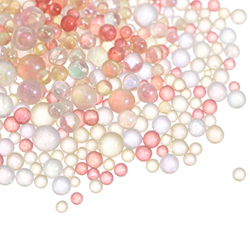 sourcing map 10Stk Harz Blasenperlen 100g 1-3mm Schillernde Glas Kein Loch Winzige Perlen für DIY Silikonform Kunst Füllungen Schmuck Herstellung Rot Gelb von sourcing map