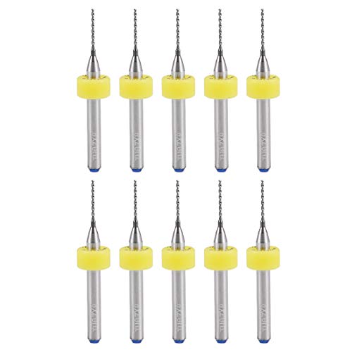 sourcing map 10Stk. PCB Bohrer 0,7mm Hartmetall Drehwerkzeug Schmuck CNC Gravur Leiterplatte Mikro Bohrer 1/8 Zoll Schaft von sourcing map