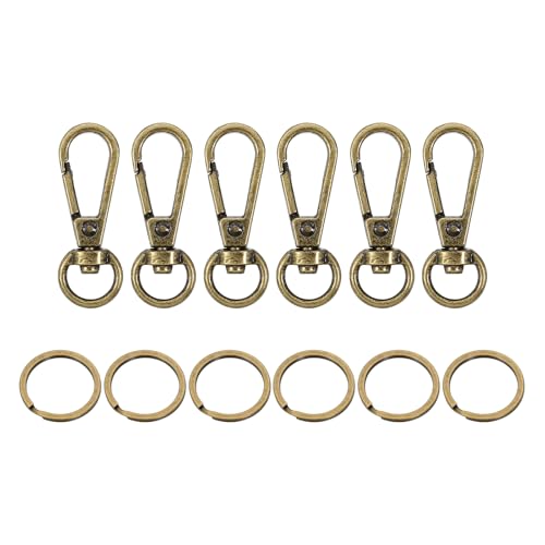 sourcing map 12 Stück Drehverschluss-Haken, 1,9 cm D-Ring, Wirbel, Geldbörsen-Clips für Handtasche, Geldbörsenriemen, Hardware für Taschenherstellung, Push-Tor-Karabinerverschluss mit Schlüsselring, von sourcing map