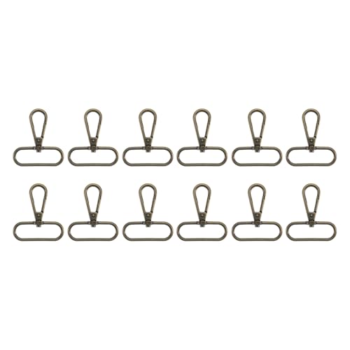 sourcing map 12 Stück Drehverschluss-Haken, 3,8 cm D-Ring, Wirbel, Geldbörsen-Clips für Handtasche, Geldbörsenriemen, Hardware für Taschenherstellung, Push-Tor-Karabinerverschluss, Bronze von sourcing map