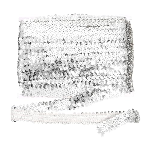 sourcing map 18 m x 3 cm elastischer Paillettenbesatz, flach, dehnbar, Pailletten-Streifen, Pailletten-Stoffband für DIY, Basteln, Nähen, Kleid, Silber sourcing map 18 m x 3 cm elastischer Paillettenbesatz, flach, dehnbar, Pailletten-Streifen, Pailletten-Stoffband für DIY, Basteln, Nähen, Kleid, Silber von sourcing map