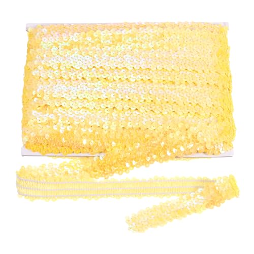 sourcing map 18 m x 3 cm elastischer Paillettenbesatz, flach, dehnbar, Pailletten-Streifen, Pailletten-Stoffband für DIY, Handwerk, Nähen, Kleid, Gelb sourcing map 18 m x 3 cm elastischer Paillettenbesatz, flach, dehnbar, Pailletten-Streifen, Pailletten-Stoffband für DIY, Handwerk, Nähen, Kleid, Gelb von sourcing map