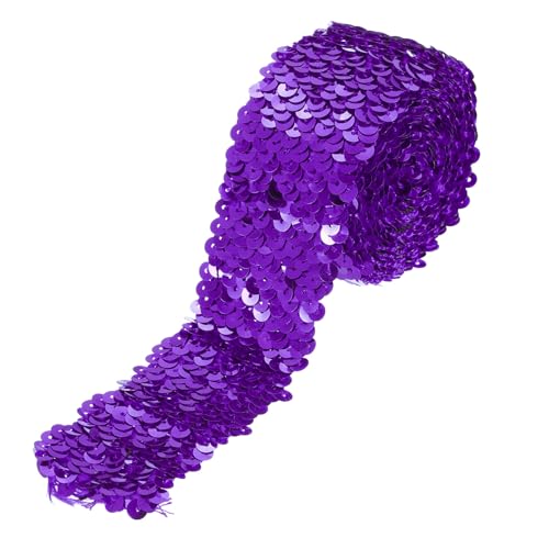 sourcing map 2,2 Yards 5,1 cm elastischer Pailletten-Besatz, 5 Reihen, flacher Pailletten-Streifen, Pailletten-Stoffband für Handwerk, DIY, Paillettenfransennähen, Dunkelviolett sourcing map 2,2 Yards 5,1 cm elastischer Pailletten-Besatz, 5 Reihen, flacher Pailletten-Streifen, Pailletten-Stoffband für Handwerk, DIY, Paillettenfransennähen, Dunkelviolett von sourcing map