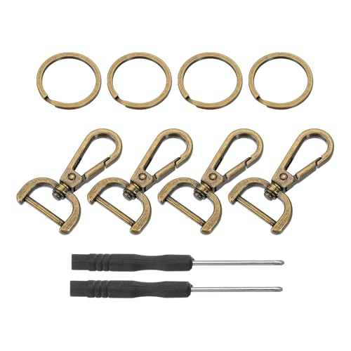 sourcing map 2 Set abnehmbare Karabinerhaken, 2 cm D-Ring-Drehverschluss für Geldbörsen, Push-Tor, Karabinerverschlüsse, modischer Clip, Geldbörsenherstellung mit Schlüsselring und Schraubendreher, von sourcing map