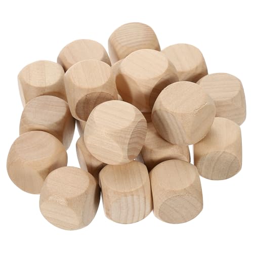 sourcing map 20 Stück Blanko-Holzwürfel, 20 mm, unlackiert, Holzwürfel, abgerundete Ecken, quadratischer Block für Bastelprojekte von sourcing map