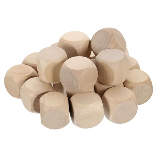 sourcing map 20 Stück Blanko-Holzwürfel, 40 mm, unlackiert, Holzwürfel, abgerundete Ecken, quadratischer Block für Bastelprojekte von sourcing map