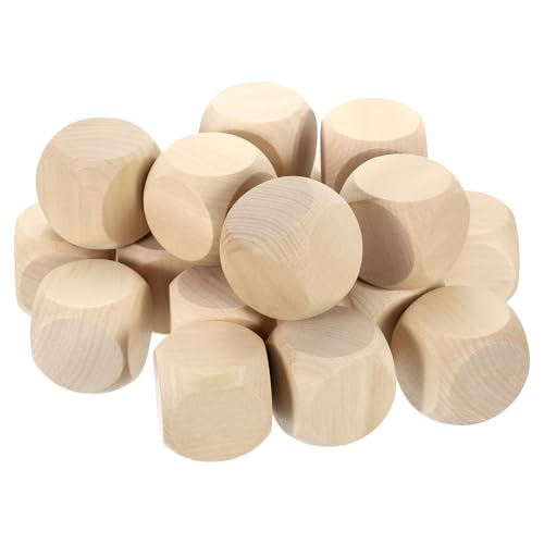 sourcing map 20 Stück Blanko-Holzwürfel, 50 mm, unlackiert, Holzwürfel, abgerundete Ecken, quadratischer Block für Bastelprojekte von sourcing map