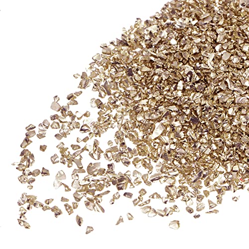 sourcing map 20g Crushed Glass Chips 1-3mm unregelmäßig metallisch Glitzerglas Gold von sourcing map