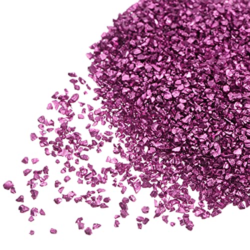 sourcing map 20g Crushed Glass Chips 1-3mm unregelmäßig metallisch Glitzerglas Helles Violett von sourcing map