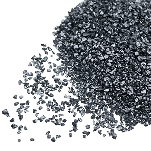 sourcing map 20g Crushed Glass Chips 1-3mm unregelmäßig metallisch Glitzerglas Hellschwarz von sourcing map