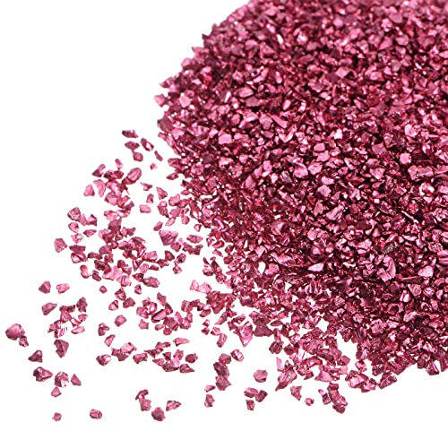 sourcing map 20g Crushed Glass Chips 1-3mm unregelmäßig metallisch Glitzerglas Rot von sourcing map