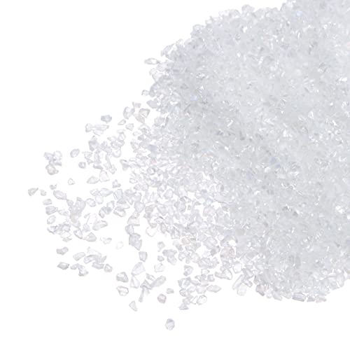 sourcing map 20g Crushed Glass Chips 1-3mm unregelmäßig metallisch Glitzerglas Weiß von sourcing map