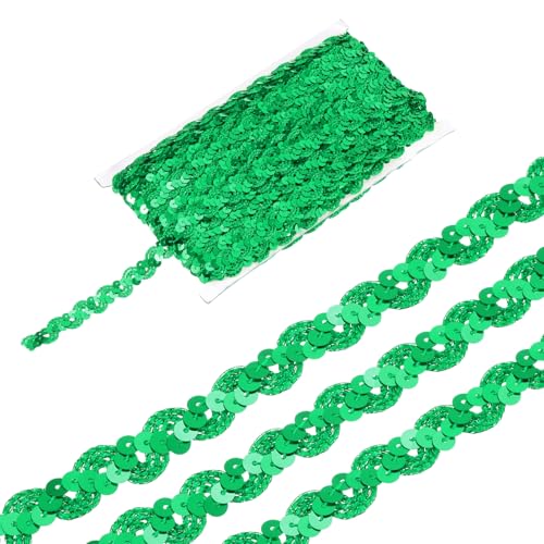 sourcing map 22 Yard Pailletten Perlen Spitzenborte 1,5 cm Wellen-Paillettenborte Zierleiste Paillettenband für Handwerk, Verzierungen, DIY Nähen Kostüm, Grün sourcing map 22 Yard Pailletten Perlen Spitzenborte 1,5 cm Wellen-Paillettenborte Zierleiste Paillettenband für Handwerk, Verzierungen, DIY Nähen Kostüm, Grün von sourcing map