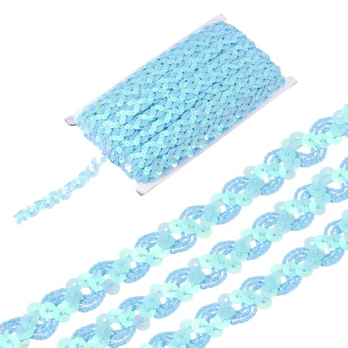 sourcing map 22 Yard Pailletten Perlen Spitzenborte 1,5 cm Wellen-Paillettenborte Zierleiste Paillettenband für Handwerk, Verzierungen, DIY Nähen Kostüm, Hellblau sourcing map 22 Yard Pailletten Perlen Spitzenborte 1,5 cm Wellen-Paillettenborte Zierleiste Paillettenband für Handwerk, Verzierungen, DIY Nähen Kostüm, Hellblau von sourcing map