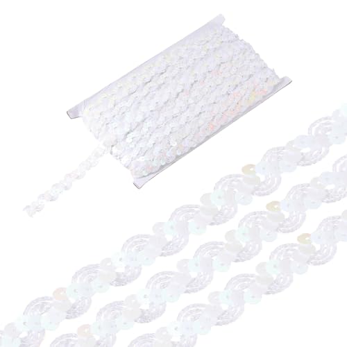 sourcing map 22 Yard Pailletten Perlen Spitzenborte 1,5 cm Wellen-Paillettenborte Zierleiste Paillettenband für Handwerk, Verzierungen, DIY Nähen Kostüm, Weiß sourcing map 22 Yard Pailletten Perlen Spitzenborte 1,5 cm Wellen-Paillettenborte Zierleiste Paillettenband für Handwerk, Verzierungen, DIY Nähen Kostüm, Weiß von sourcing map
