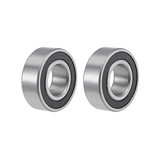 sourcing map 2STK 62205-2RS Kugellager Rillenkugellager Bearing Skateboard Bearings Rollenlager Skateboard Kugellager Doppelt Geschirmter Chromstahl Z2 ABEC1 25 mm x 52 mm x 18mm von sourcing map