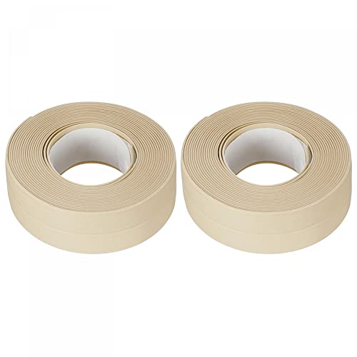 sourcing map 2Stk Wasserdicht Abdichtungsstreifen Klebeband 0.87"x10.5' PVC Dichtband Beige von sourcing map