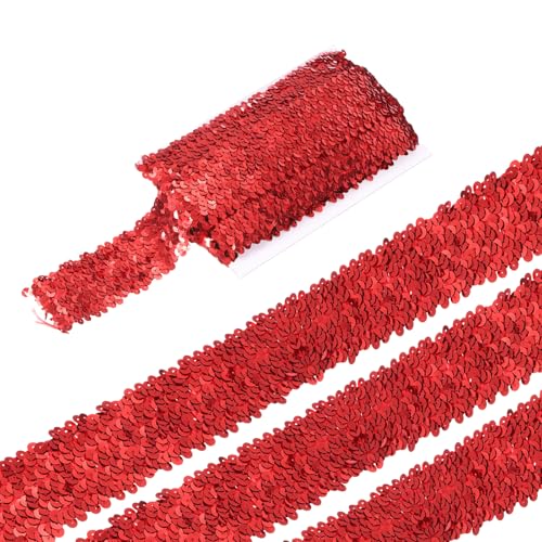 sourcing map 4,5 m elastische Pailletten-Bordüre, flach, Pailletten-Streifen, Pailletten-Stoffband für Handwerk, DIY, Fransen, Nähen, Kostüm, Kleid, Rot sourcing map 4,5 m elastische Pailletten-Bordüre, flach, Pailletten-Streifen, Pailletten-Stoffband für Handwerk, DIY, Fransen, Nähen, Kostüm, Kleid, Rot von sourcing map