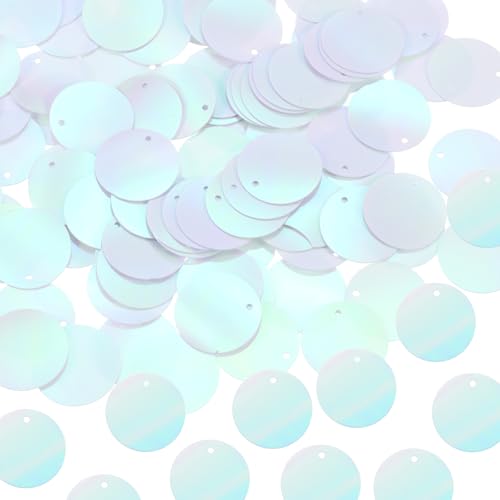 sourcing map 450 Stück flache runde Pailletten, 20 mm, lose Pailletten, Basteln, Nähen, Pailletten mit einseitigem Loch für DIY-Stickerei, Kleidung, Schmuckherstellung, AB-Weiß sourcing map 450 Stück flache runde Pailletten, 20 mm, lose Pailletten, Basteln, Nähen, Pailletten mit einseitigem Loch für DIY-Stickerei, Kleidung, Schmuckherstellung, AB-Weiß von sourcing map